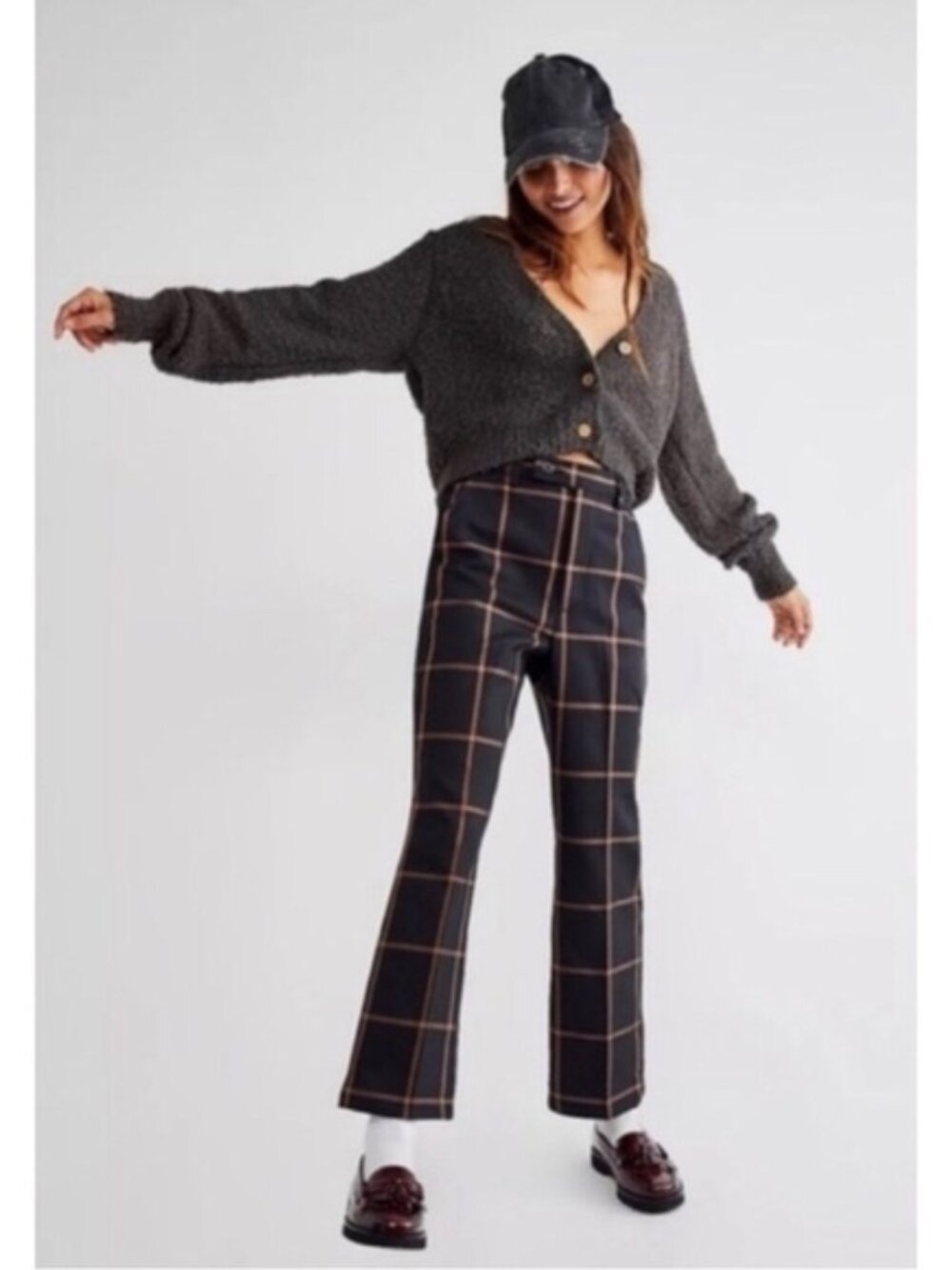 nwot Levis Math club flare 27 Bonnie plaid rinse multi colour